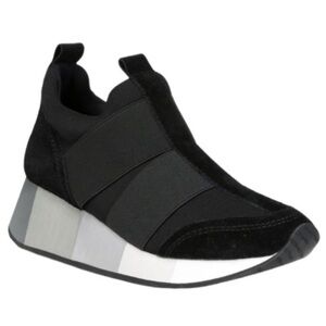 Donald J. Pliner Womens Prix Suede Platform Sneakers Black